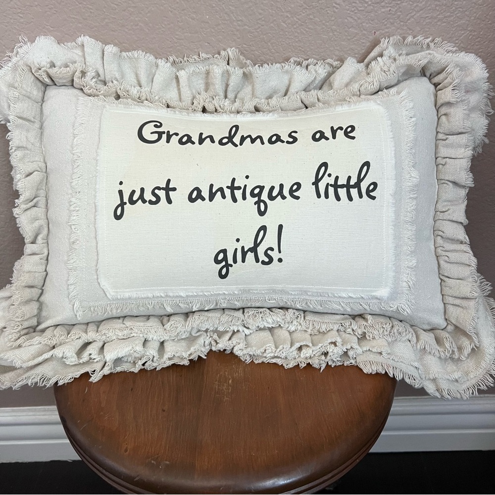 Funny Ruffled Throw Pillow 
24”x17”